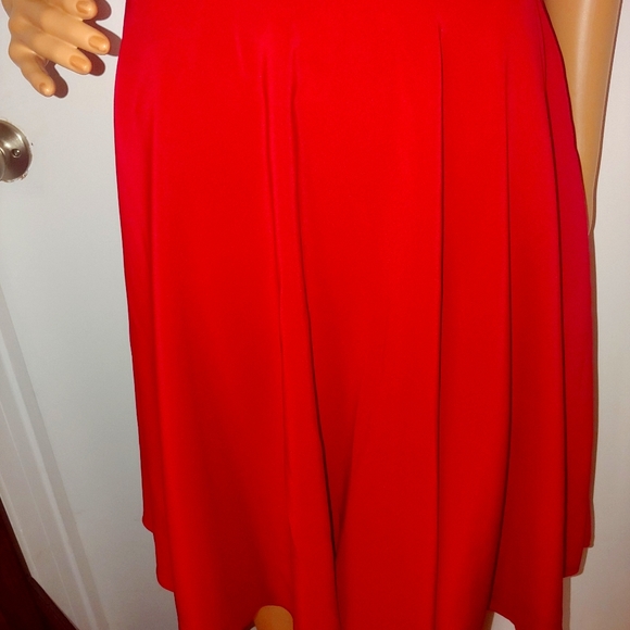 LELA ROSE 10 RED RACER BACK SKATER DRESS - Picture 4 of 11